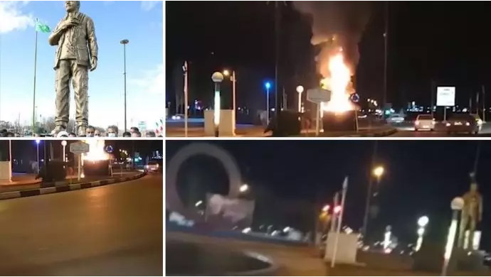 qassem soleimani statue burned
