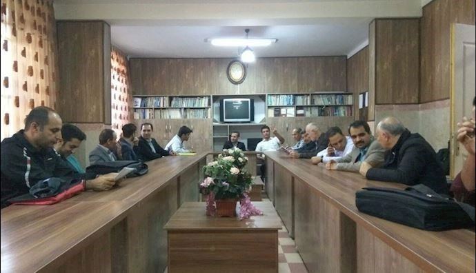 The teaching staff of a school in Karaj, west of Tehran