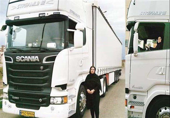 An Iranian woman truck driver