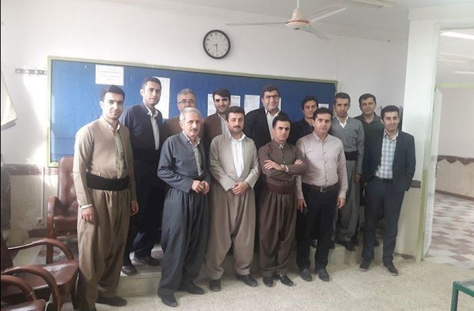 Teachers of a school in Marivan, western Iran