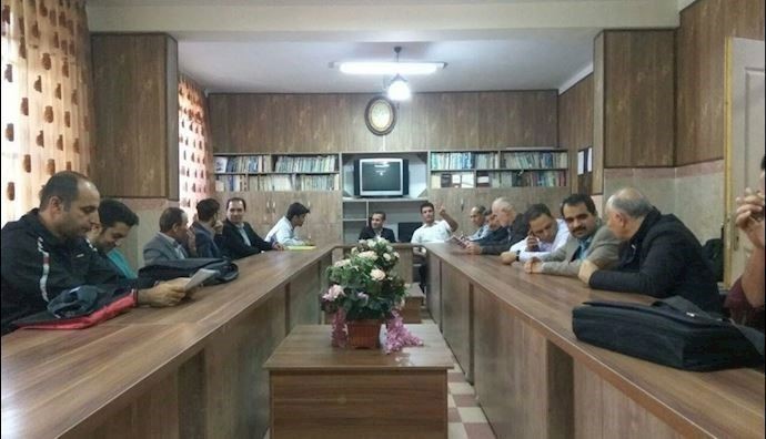 The teaching staff of a school in Karaj, west of Tehran