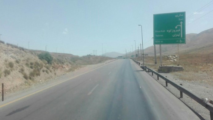 Firuzkooh – Truckers on strike leaving this road completely empty