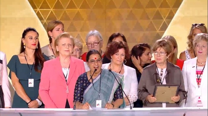 A delegation of women’s rights activists