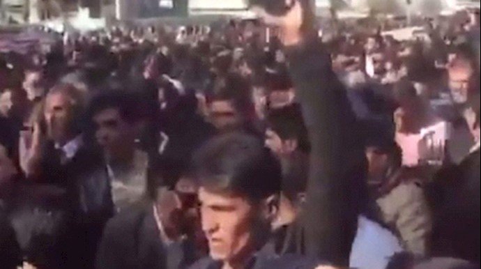 Large crowd seen in Mashhad, Iran, protesting the regime in its entirety