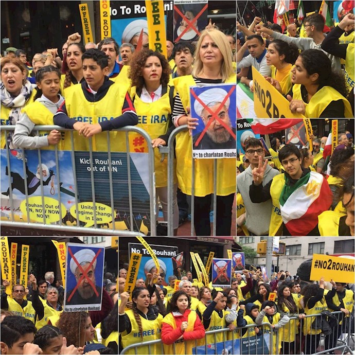 New York, Supporters of the Iran opposition PMOI/MEK rallying