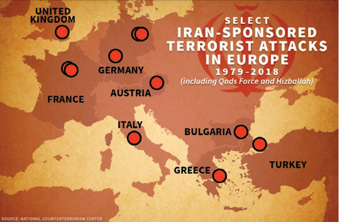 Iranian terrorist activities in Europe over the past four decades, excluding two recent assassinations in Netherlands (Source: U.S. Department of State)