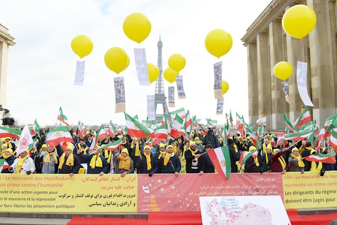Paris rally in support of the Iran protests Dec 2