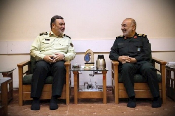 IRGC commander General Hossein Ashtari (left) along with IRGC commander in chief Hossein Salami