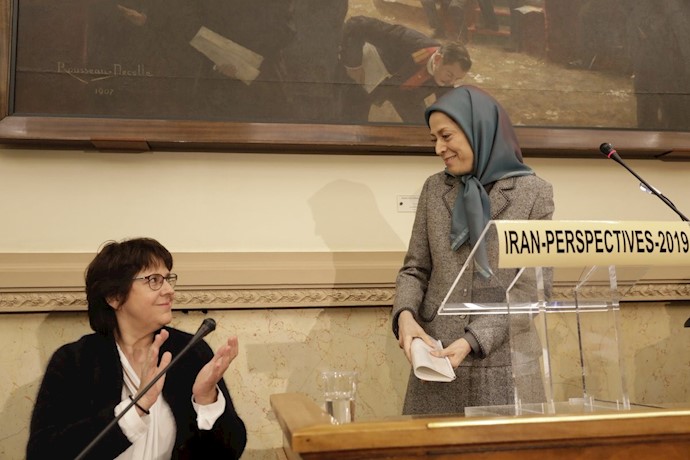 Iranian opposition President Maryam Rajavi at the “Iran Perspectives 2019” conference in the French National Assembly
