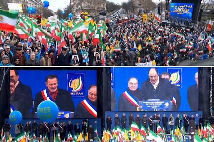 February 8: the Iranian resistance staged a demonstration in Paris commemorating the 40th anniversary of the anti-shah revolution