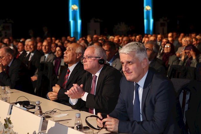 Prominent Albanian dignitaries participating in the PMOI-MEK “Nowurz” celebration
