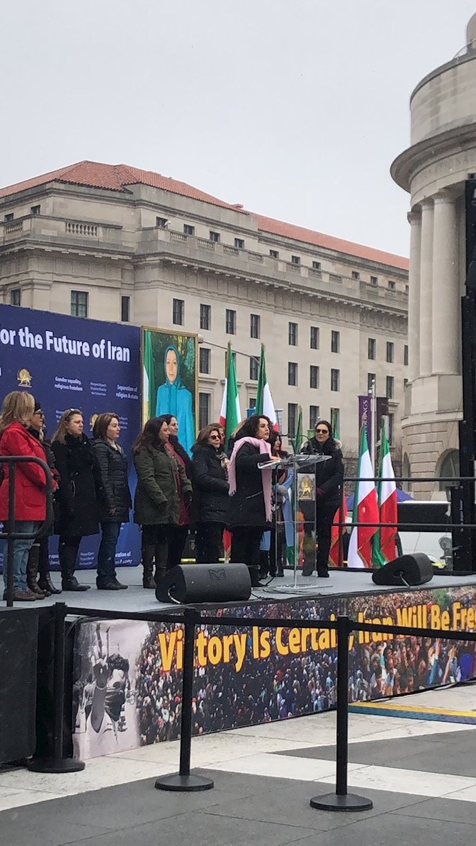 A delegation of women at the “Iran Freedom March” highlighting the plight and ongoing struggles of Iranian women against the mullahs’ regime - Washington, D.C. - March 8, 2019