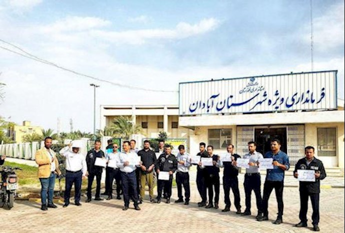 Firefighters demanding their delayed paychecks – Abadan, southwest Iran – March 6, 2019