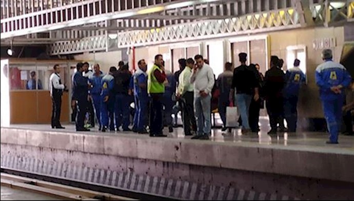 Metro workers holding a protest rally – Tehran, Iran – April 29, 2019