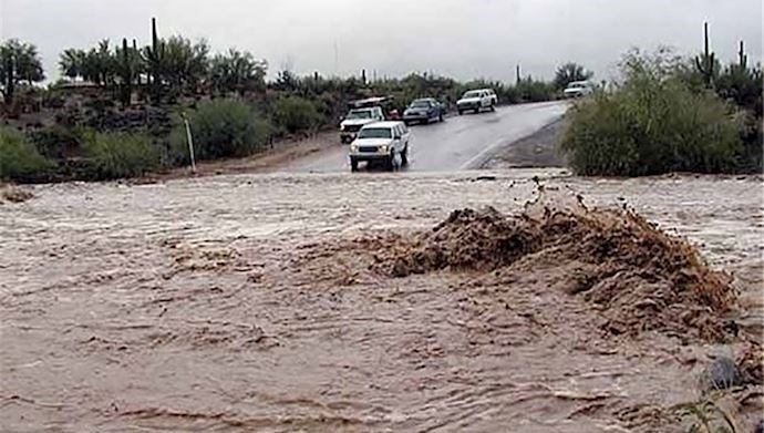 Floods washed out the main road to Pol Dokhtar, (Lorestan Province - Western Iran)