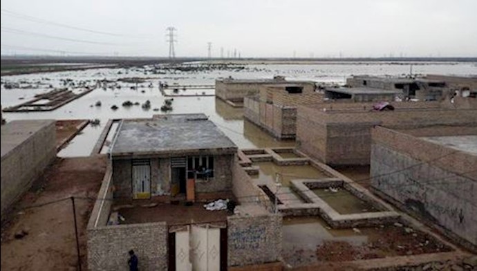 Floodwaters entering areas close to Ahvaz, Khuzestan Province, southwest Iran