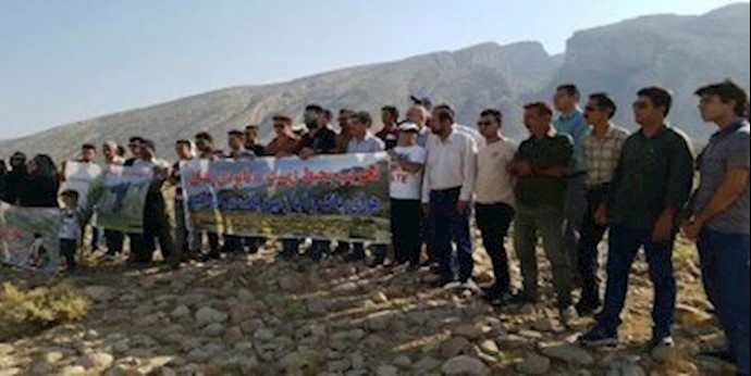 Locals rallying in Firuzabad of Fars Province in southcentral Iran, protesting the work of construction companies destroying the environment – June 27, 2019
