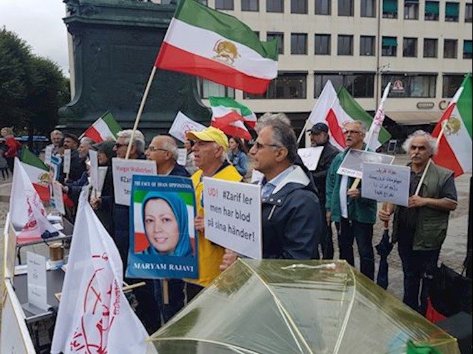 Iranians rally Sweden, protesting Zarif’s Scandinavia visit and criticizing regional governments for accepting the sanctioned top diplomat of a terrorist regime – August 17, 2019