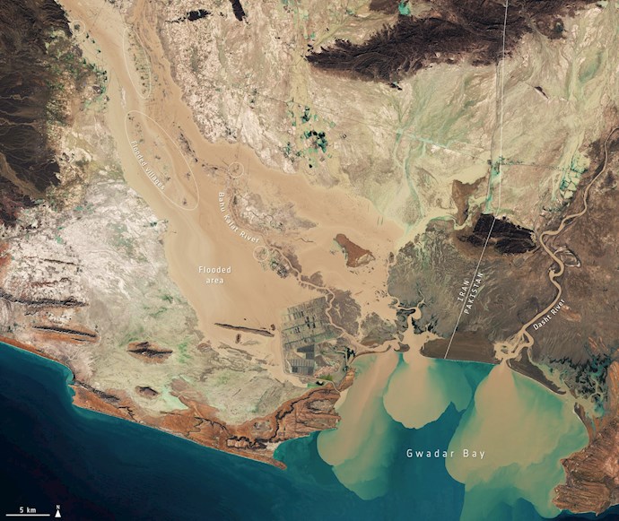 Satellite image from the flood in Systan & Baluchestan