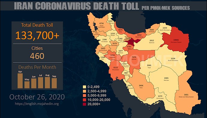 Infographic-Over 133,700 dead of coronavirus (COVID-19) in Iran