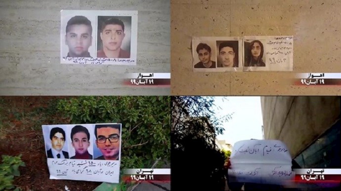 Images of victims of the brutal crackdown of Iran’s 2019 protests that had spread across the country. Footage provided by MEK’s network inside Iran in the cities of Tehran and Ahvaz – November 2020