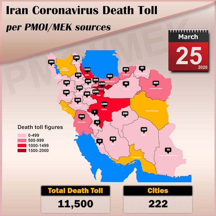 Over 11,500 dead of coronavirus (COVID-19) in Iran