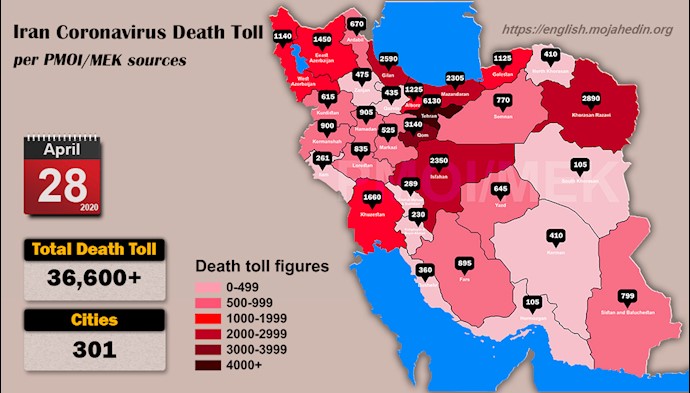 Over 36,600 dead of coronavirus (COVID-19) in Iran