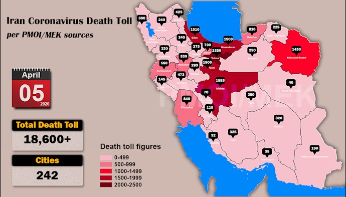 Over 18,600 dead of coronavirus (COVID-19) in Iran