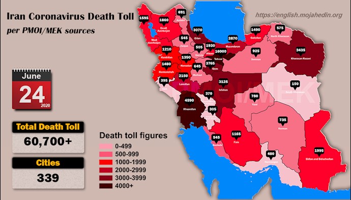 Over 60,700 dead of coronavirus (COVID-19) in Iran
