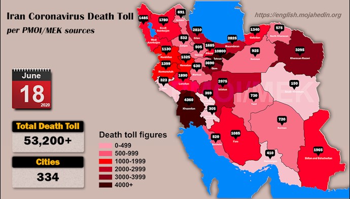 Over 53,200 dead of coronavirus (COVID-19) in Iran