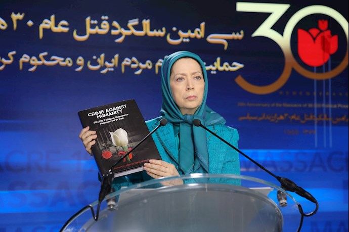 Maryam Rajavi, President-elect of the National Council of Resistance of Iran (NCRI) at the Iranian communities’ global conference upholds 30th anniversary of the massacre of 30,000 political prisoners- August 25, 2018