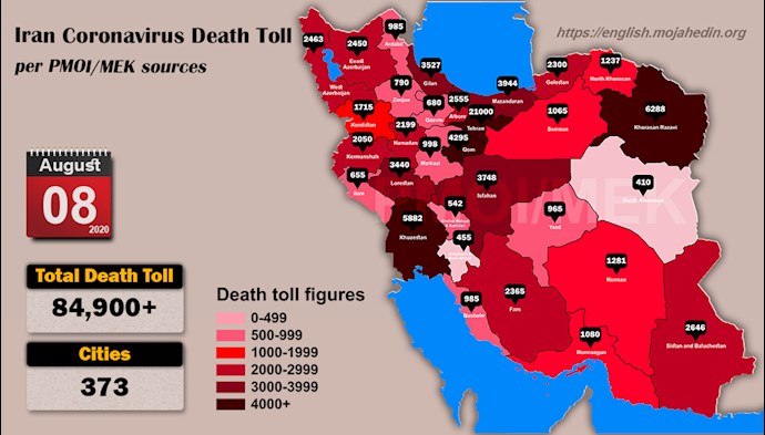 Over 84,900 dead of coronavirus (COVID-19) in Iran