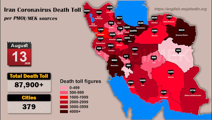 Over 87,900 dead of coronavirus (COVID-19) in Iran