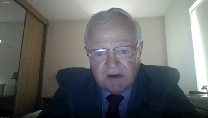 Jim Higgins, former Irish member of the European Parliament, in an online conference discussing the 1988 massacre in Iran—September 10, 2020