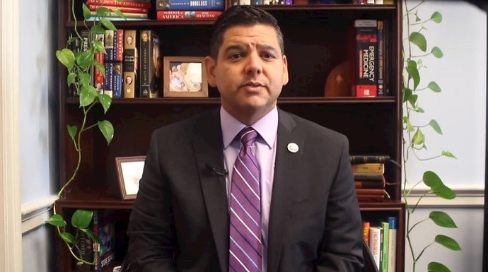 Raul Ruiz, member of the U.S. House of Representatives, at an online event calling for international support for a free Iran, imposing sanctions targeting the regime & holding the mullahs accountable for their ongoing crimes—September 18, 2020