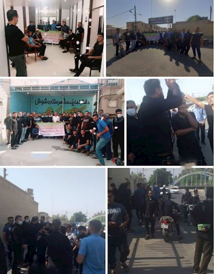 Scenes of Haft Tappeh Sugarcane Company workers on strike in Shush, southwest Iran