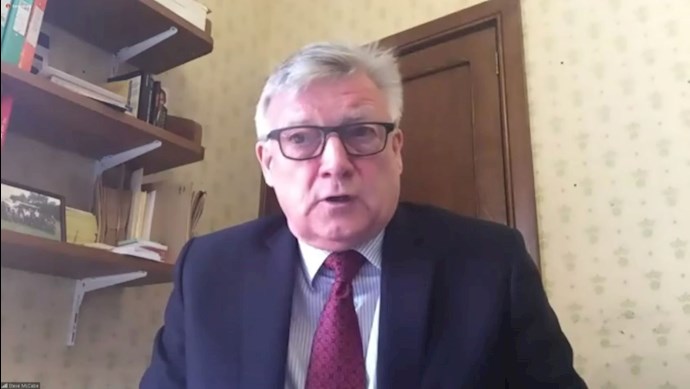 British MP Steve McCabe in an online conference discussing the 1988 massacre in Iran—September 10, 2020