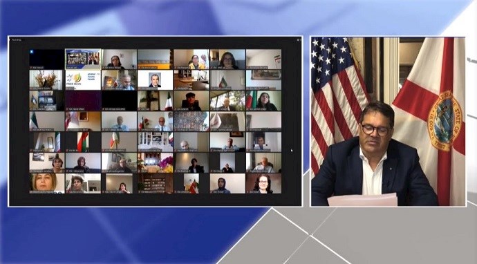 Gus Bilirakis, member of the U.S. House of Representatives, at an online event calling for international support for a free Iran, imposing sanctions targeting the regime & holding the mullahs accountable for their ongoing crimes—September 18, 2020