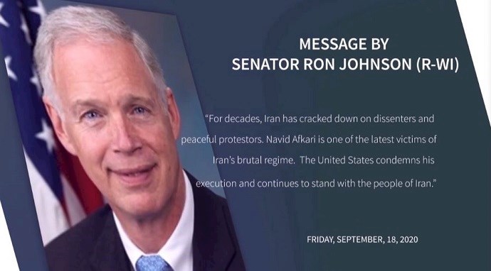 U.S. Senator Ron Johnson at an online event calling for international support for a free Iran, imposing sanctions targeting the regime & holding the mullahs accountable for their ongoing crimes—September 18, 2020