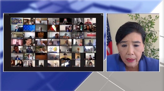 Judy Chu, member of the U.S. House of Representatives, at an online event calling for international support for a free Iran, imposing sanctions targeting the regime & holding the mullahs accountable for their ongoing crimes—September 18, 2020