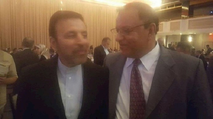 Kaveh Afrasiabi and Iranian regime deputy foreign minister Abbas Araghchi