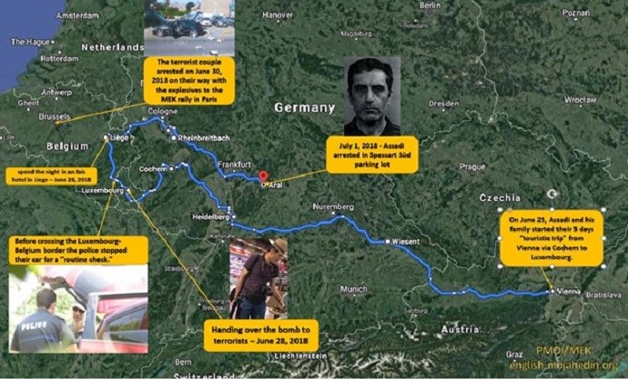 Assadi’s trip from Vienna to Luxembourg from 25 June to July 1. 
