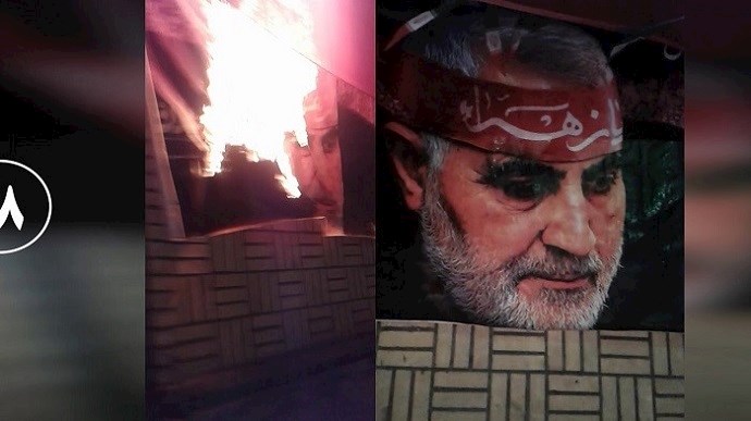 Mashhad – Torching Qassem Soleimani’s banner – February 10, 2021