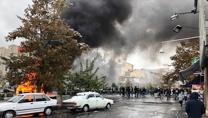  'A scene from the November 2019 uprising in Iran'